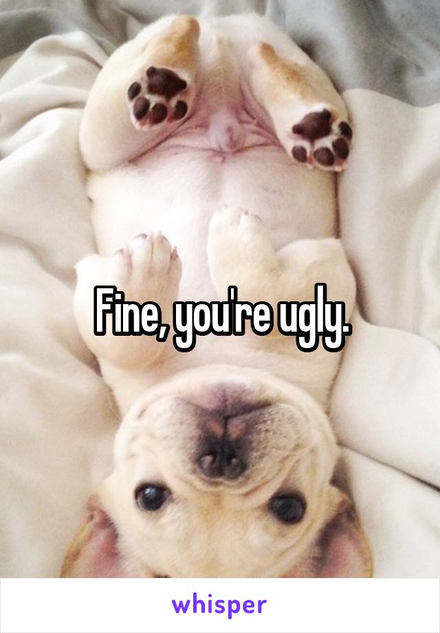 Fine, you're ugly.