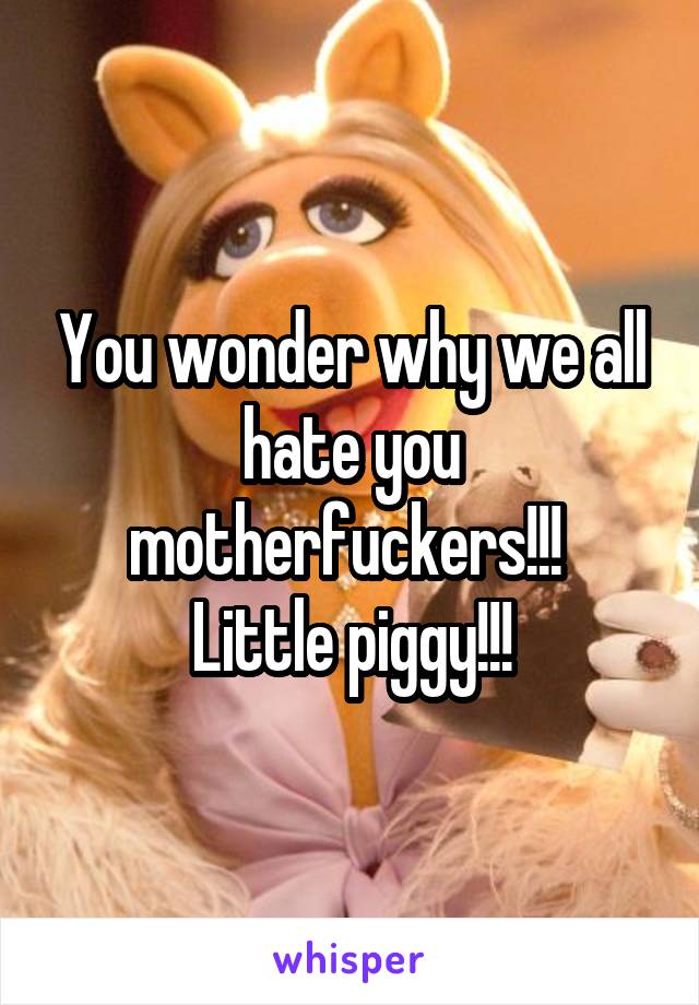 You wonder why we all hate you motherfuckers!!! 
Little piggy!!!