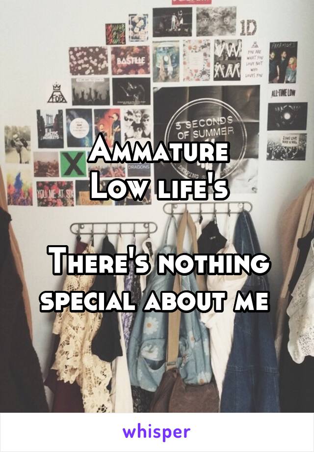 Ammature
Low life's

There's nothing special about me 