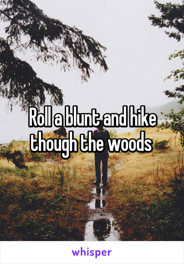 Roll a blunt and hike though the woods 