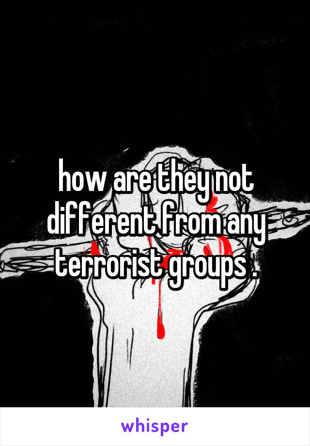how are they not different from any terrorist groups .