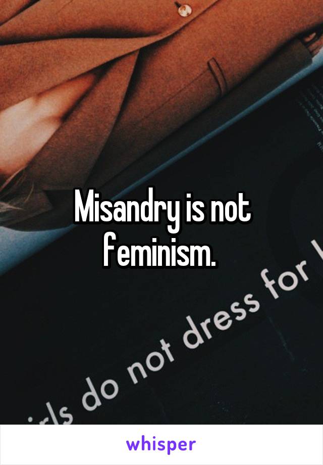 Misandry is not feminism. 