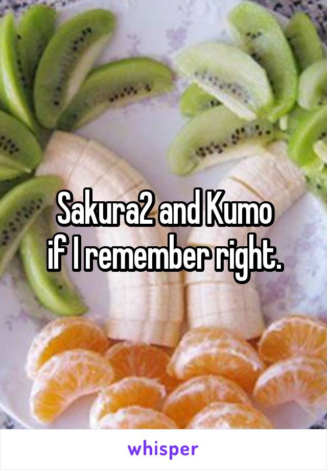 Sakura2 and Kumo
if I remember right.