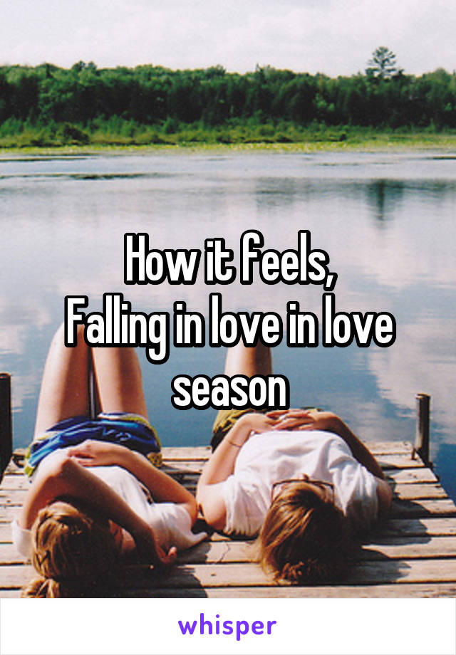 How it feels,
Falling in love in love season