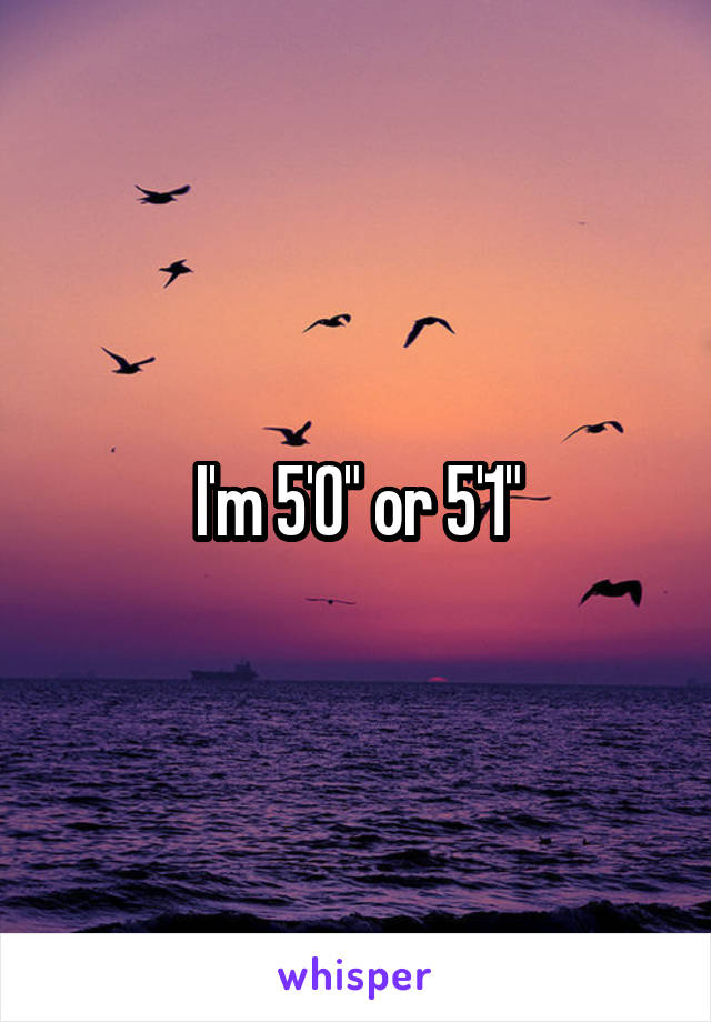 I'm 5'0" or 5'1"