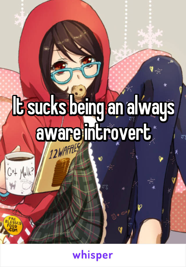 It sucks being an always aware introvert
