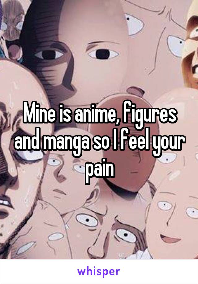 Mine is anime, figures and manga so I feel your pain