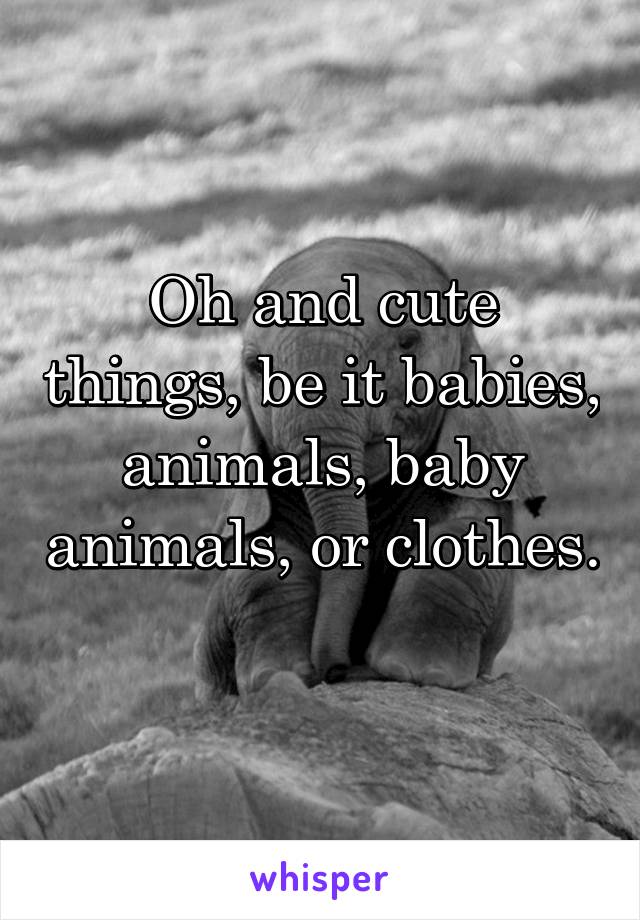 Oh and cute things, be it babies, animals, baby animals, or clothes. 