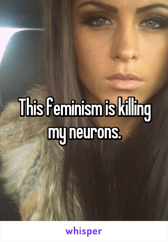 This feminism is killing my neurons.