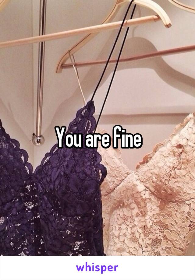 You are fine