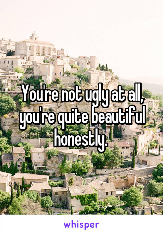 You're not ugly at all, you're quite beautiful honestly. 