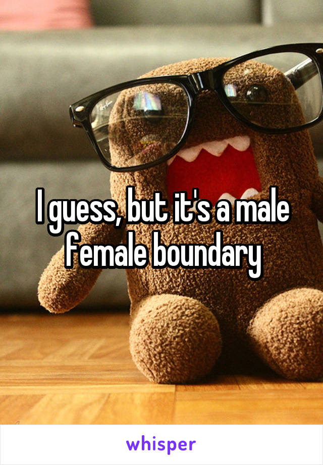 I guess, but it's a male female boundary