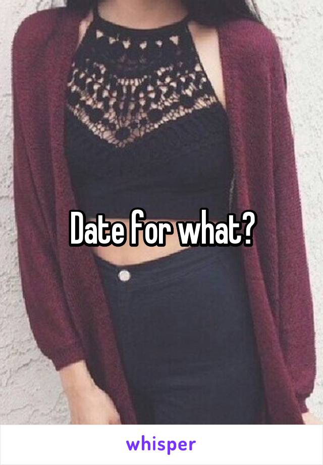 Date for what?