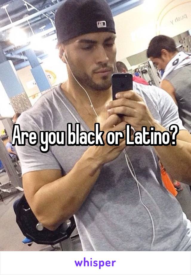 Are you black or Latino? 