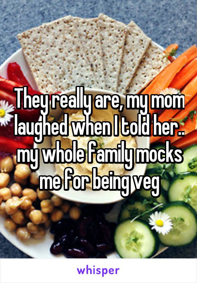 They really are, my mom laughed when I told her.. my whole family mocks me for being veg
