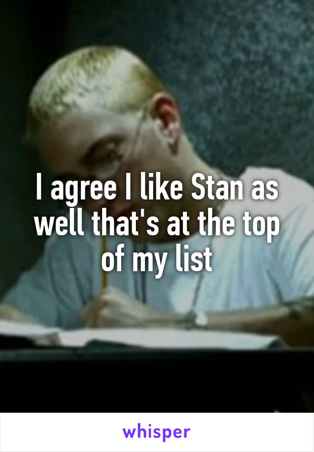 I agree I like Stan as well that's at the top of my list