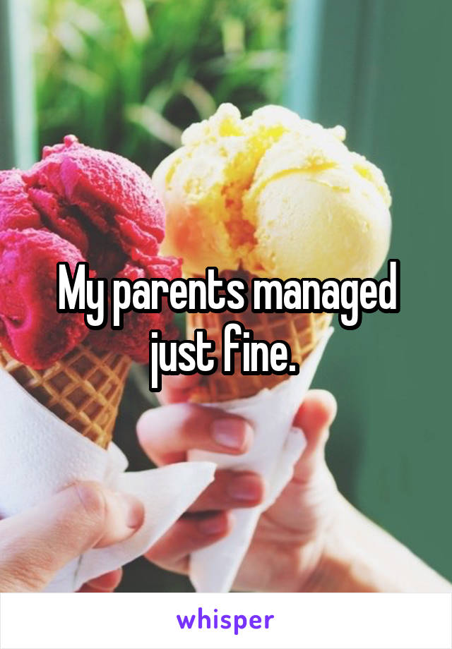 My parents managed just fine. 