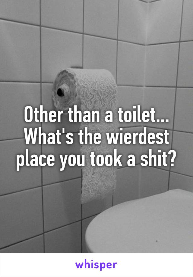 Other than a toilet... What's the wierdest place you took a shit?