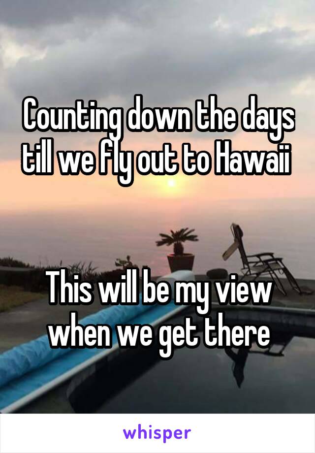 Counting down the days till we fly out to Hawaii 


This will be my view when we get there