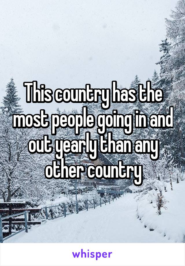 This country has the most people going in and out yearly than any other country