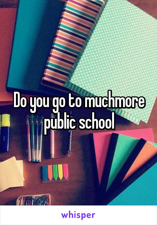 Do you go to muchmore public school