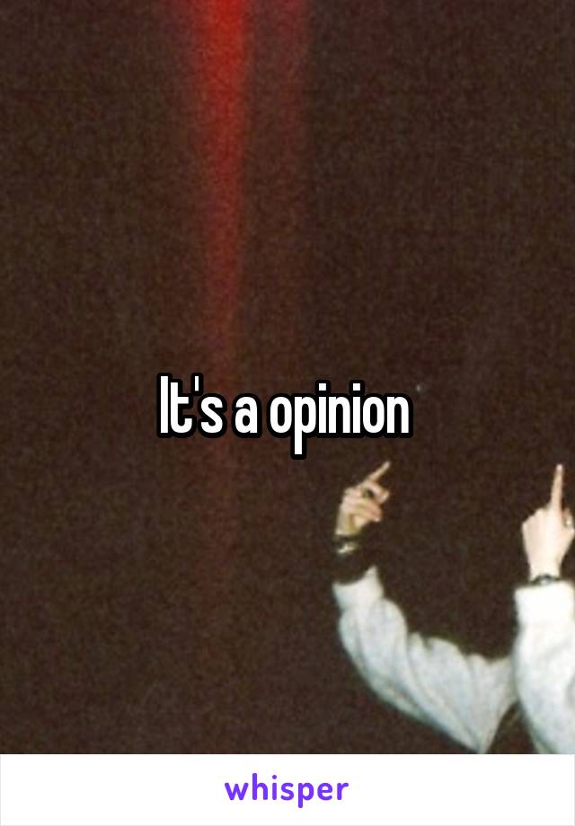 It's a opinion 