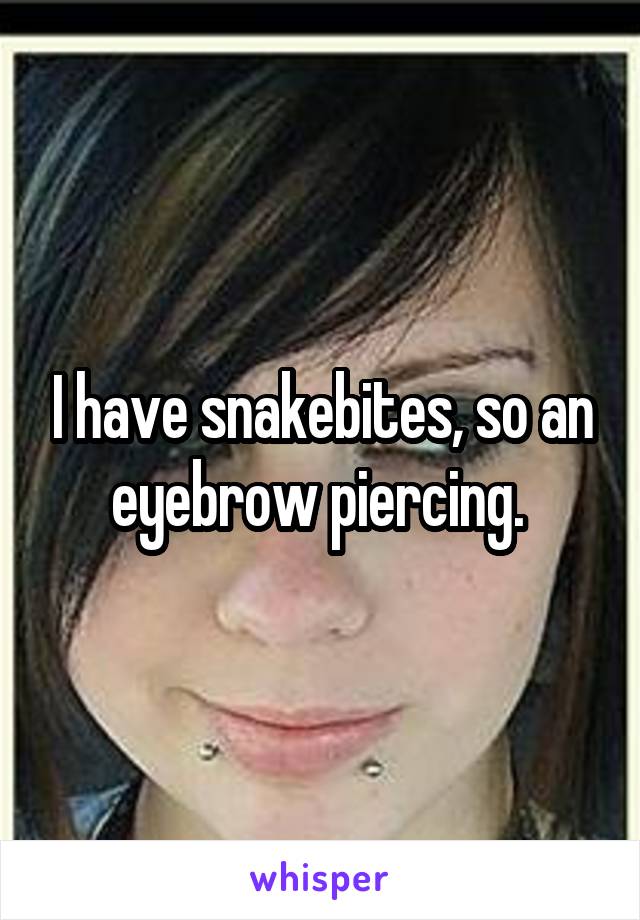 I have snakebites, so an eyebrow piercing. 