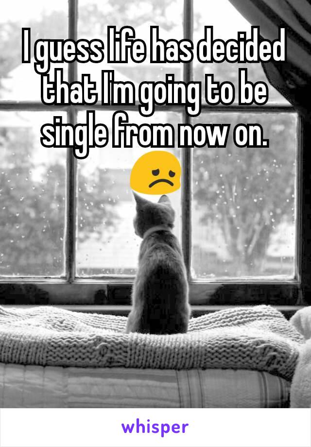I guess life has decided that I'm going to be single from now on. 😞