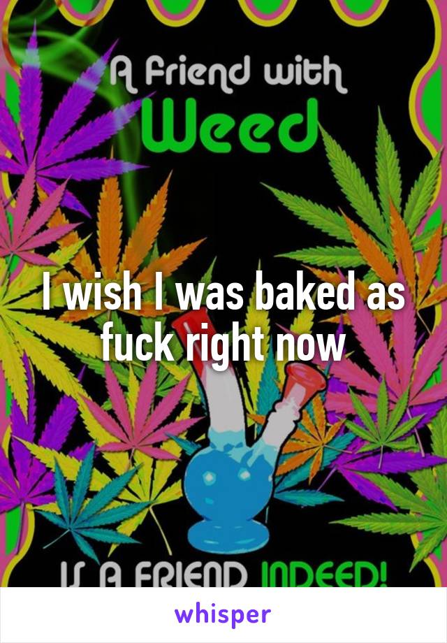 I wish I was baked as fuck right now