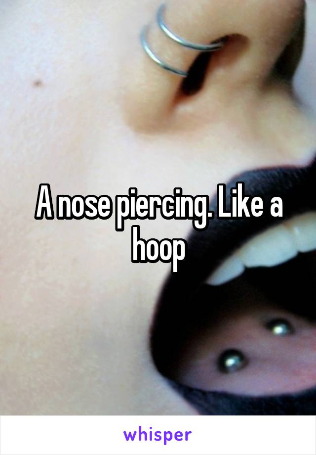 A nose piercing. Like a hoop