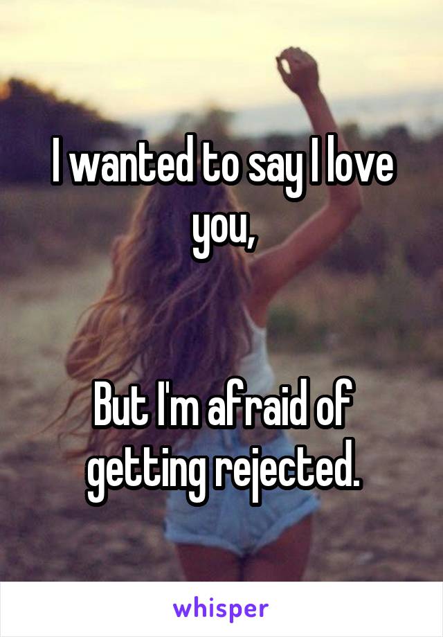 I wanted to say I love you,


But I'm afraid of getting rejected.