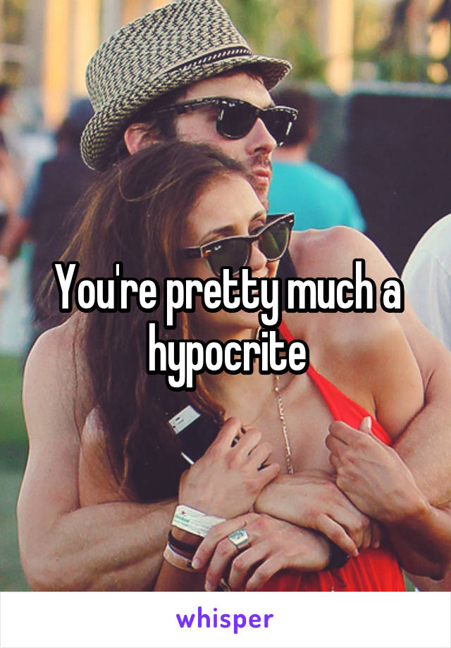 You're pretty much a hypocrite