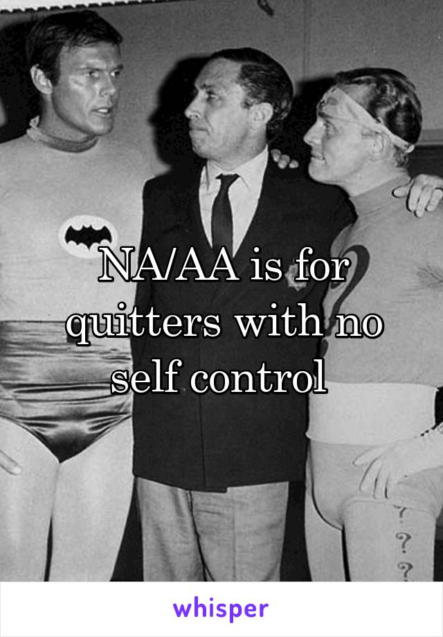 NA/AA is for quitters with no self control 