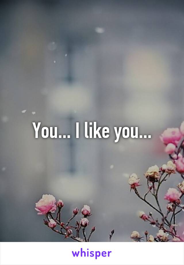 You... I like you...
