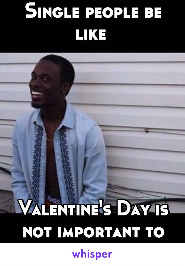 Single people be like 







Valentine's Day is not important to me 