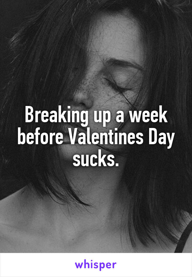 Breaking up a week before Valentines Day sucks.