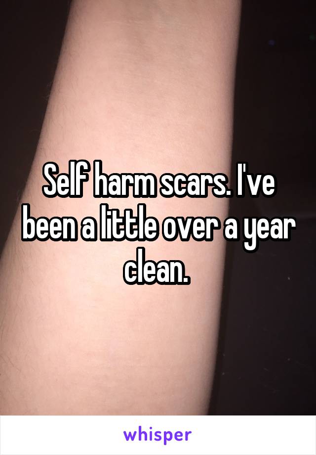 Self harm scars. I've been a little over a year clean. 