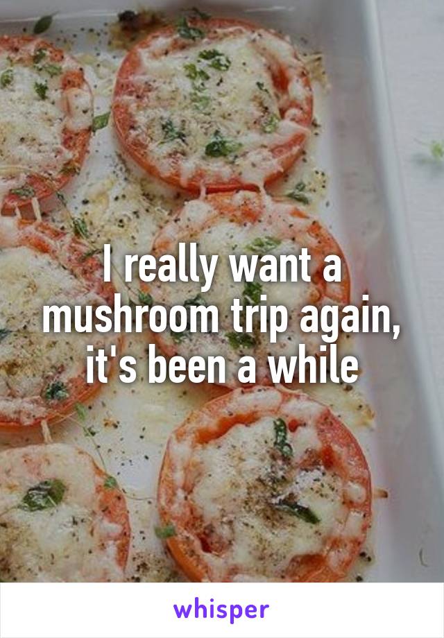 I really want a mushroom trip again, it's been a while
