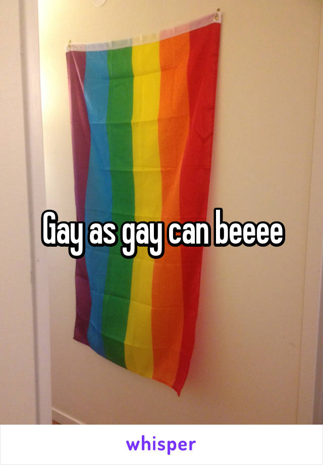 Gay as gay can beeee