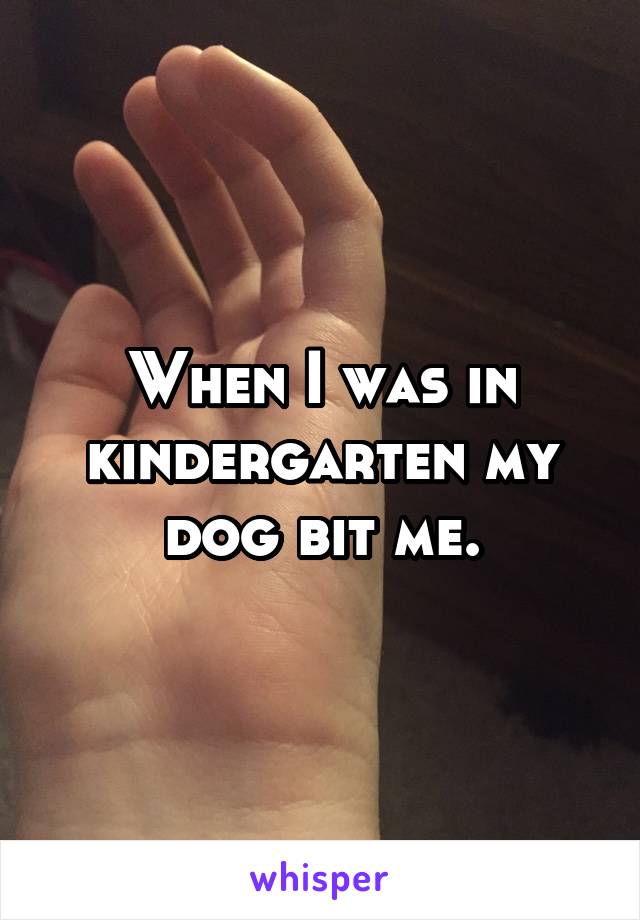 When I was in kindergarten my dog bit me.