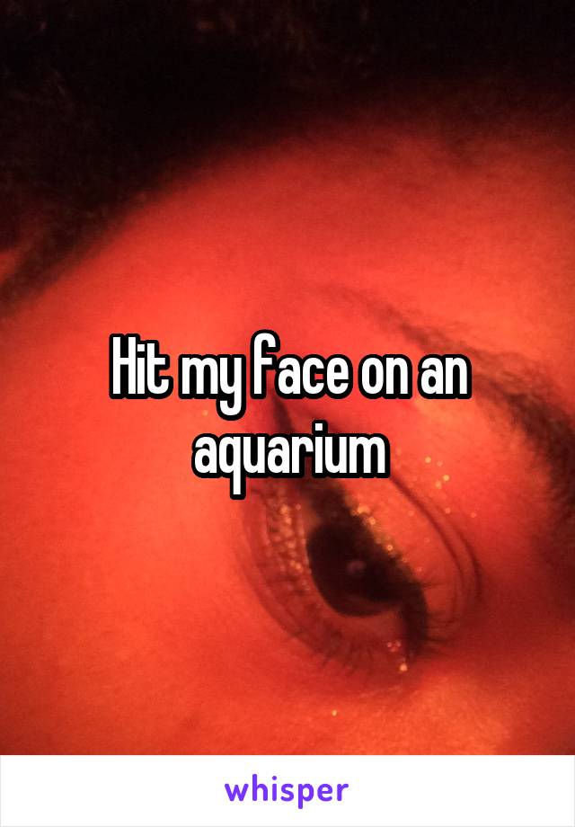 Hit my face on an aquarium