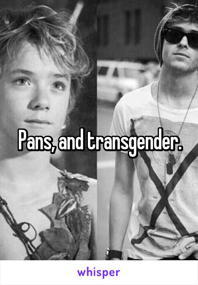 Pans, and transgender.