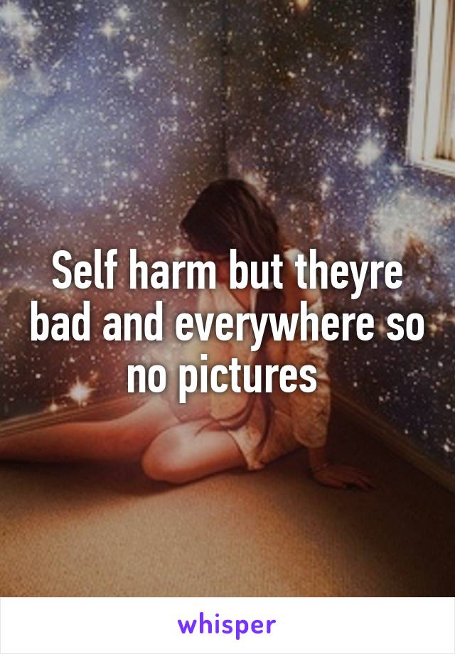 Self harm but theyre bad and everywhere so no pictures 