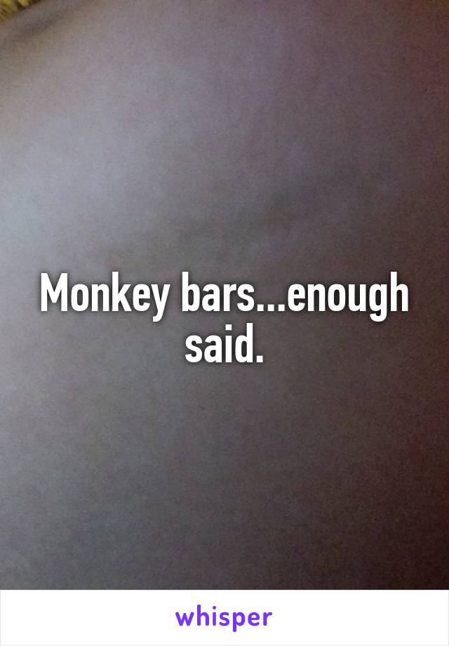 Monkey bars...enough said.