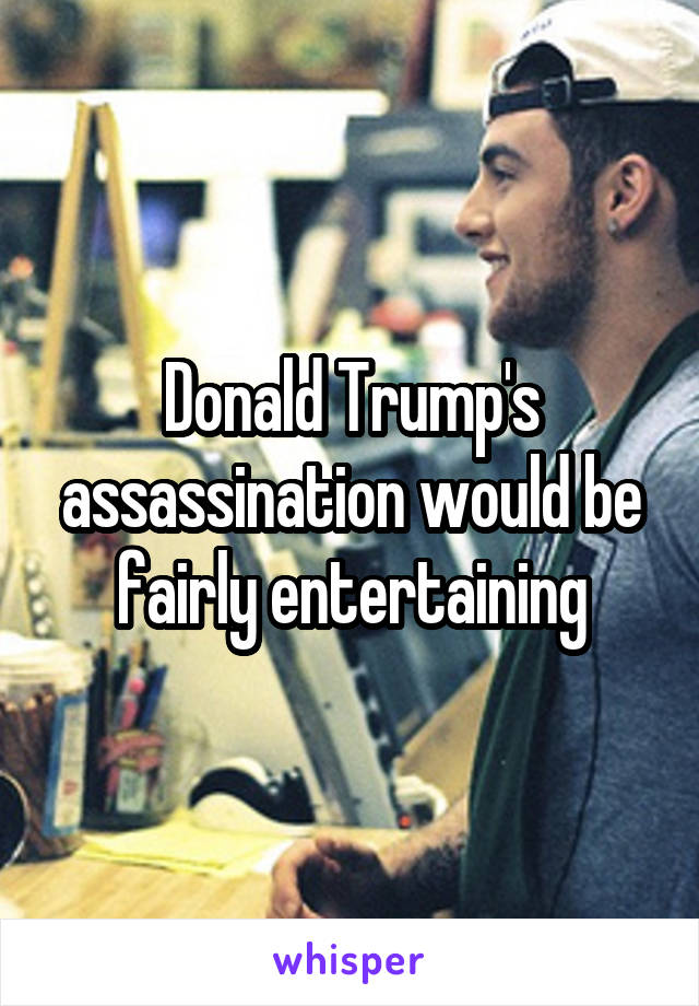 Donald Trump's assassination would be fairly entertaining