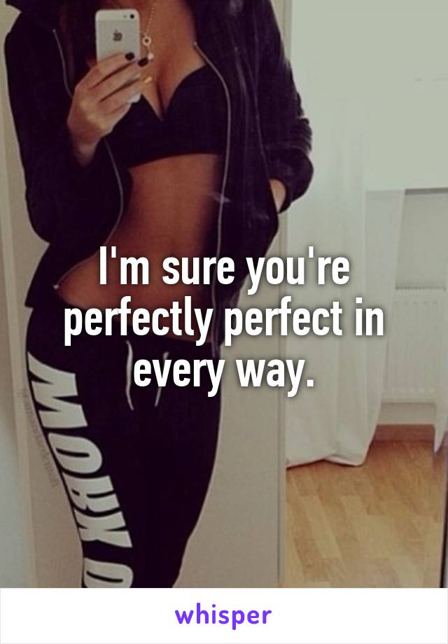 I'm sure you're perfectly perfect in every way.