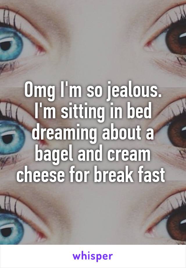 Omg I'm so jealous. I'm sitting in bed dreaming about a bagel and cream cheese for break fast 