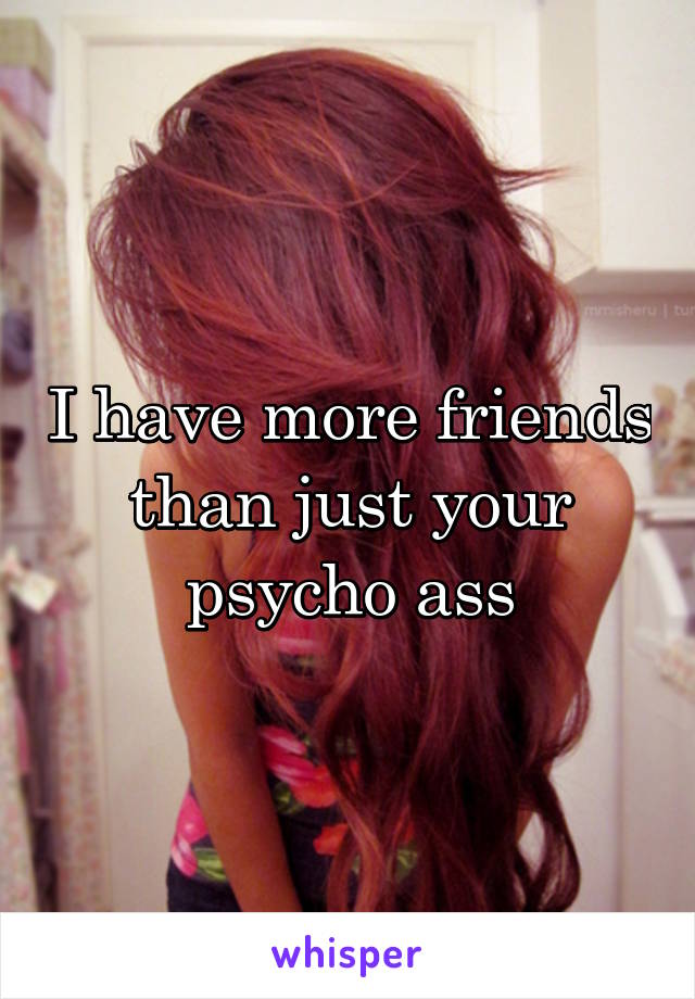 I have more friends than just your psycho ass