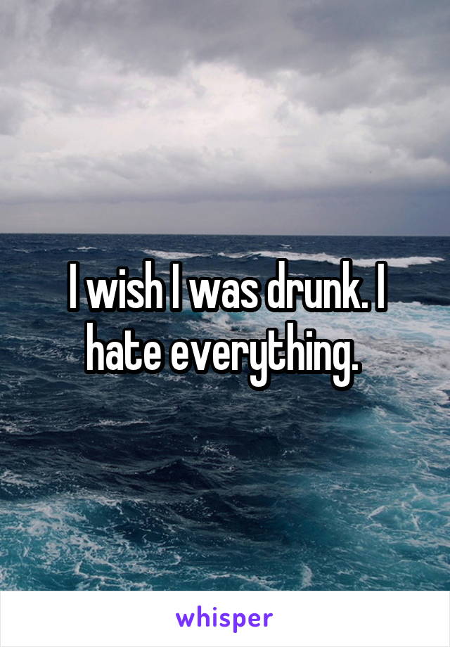 I wish I was drunk. I hate everything. 