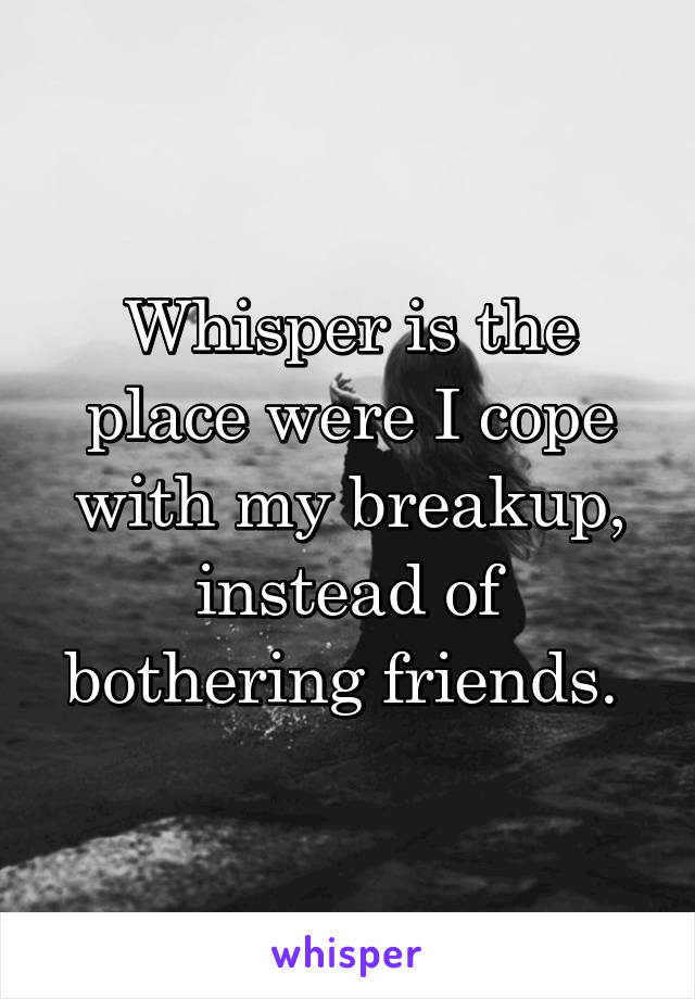 Whisper is the place were I cope with my breakup, instead of bothering friends. 